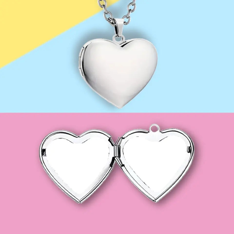Collana Con Ciondolo Portafoto A Forma Di Cuore E Libro – Scritta 'Book Love' – Acciaio Inox – Lunghezza 45 Cm – Regalo Per Lettori
