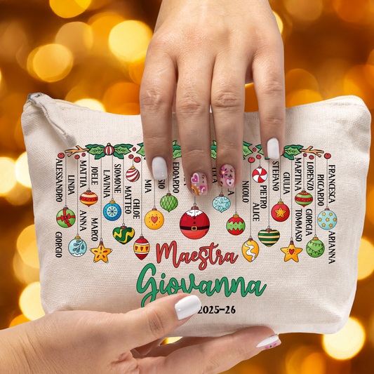 Pochette "Palline di Natale" maestra con nomi dei bambini