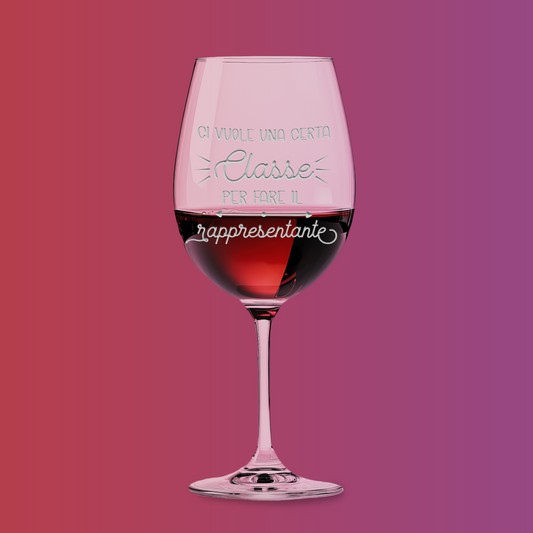 Calice "Rappresentante di classe" inciso a mano