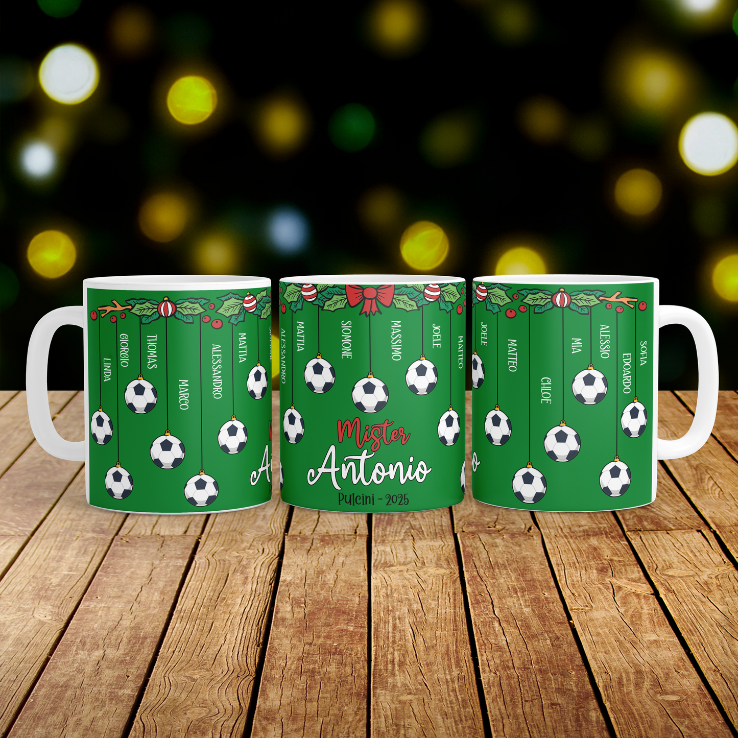 Tazza Mister Natale con nomi bambini