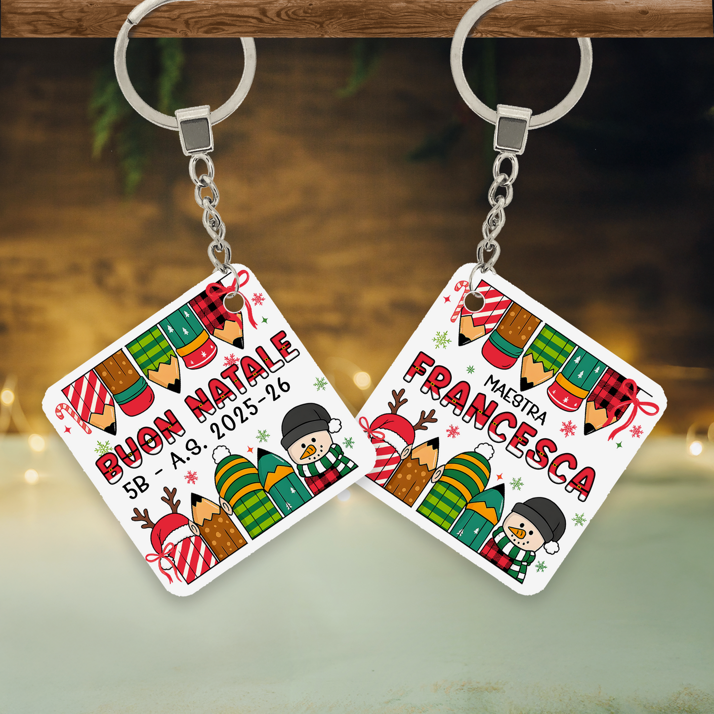 Portachiavi "Matite Maestra Natale"