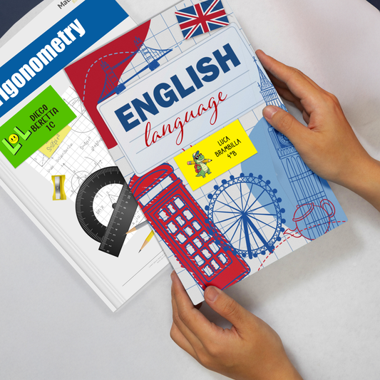 36 Etichette personalizzate per quaderni e libri