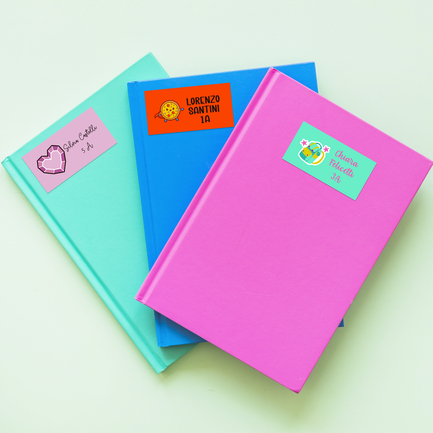 36 Etichette personalizzate per quaderni e libri