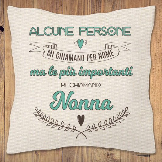 Cuscino Quadrato Canvas Nonni
