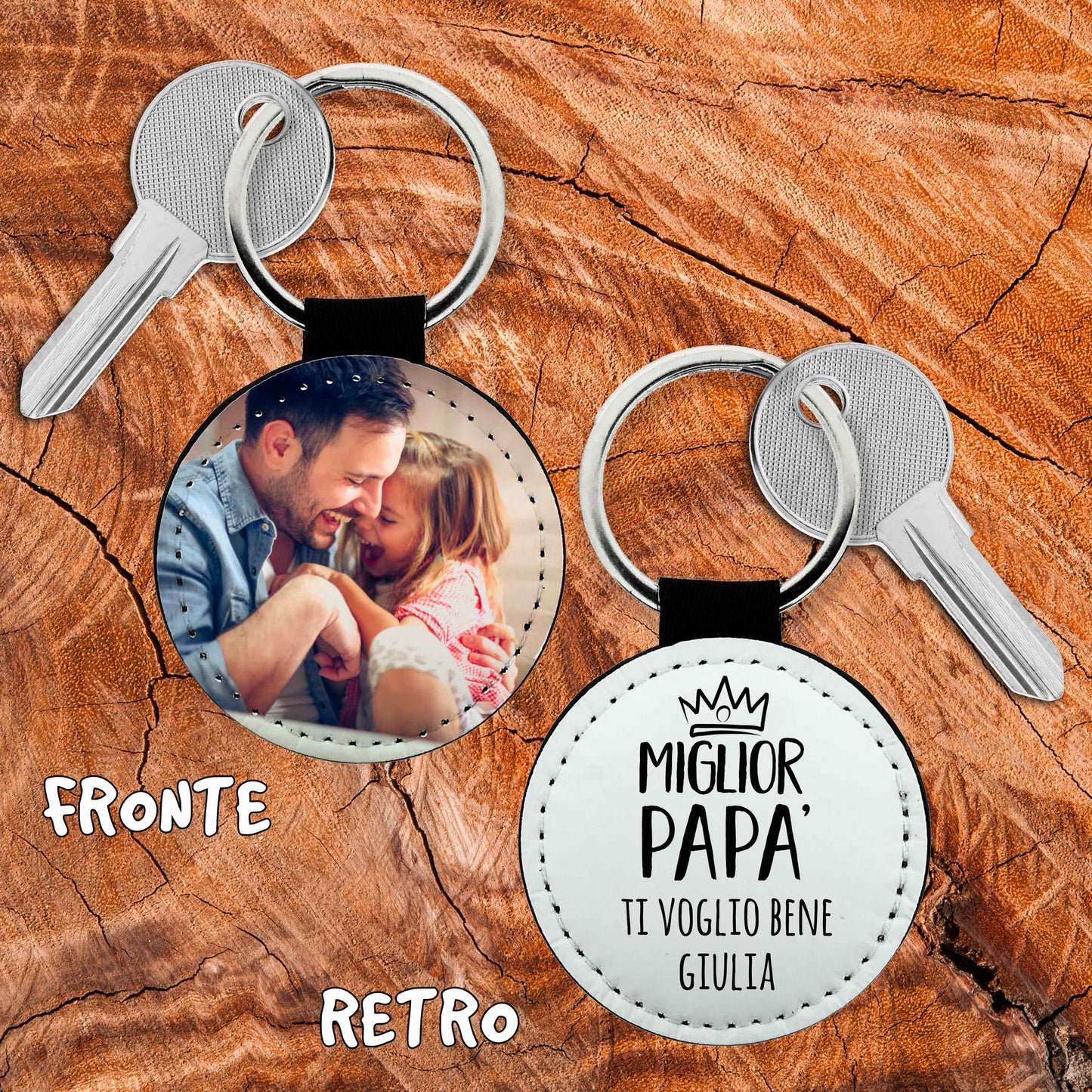Portachiavi Tondo Ecopelle PAPÀ