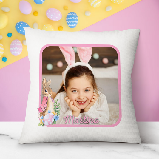 Cuscino Pasqua Bunny con foto