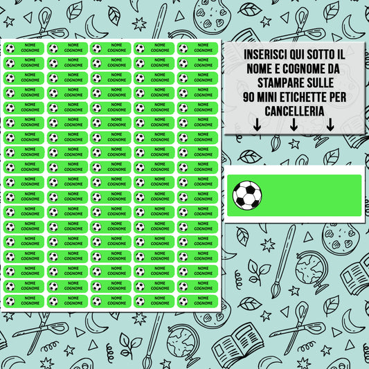 90 Mini etichette personalizzate per cancelleria