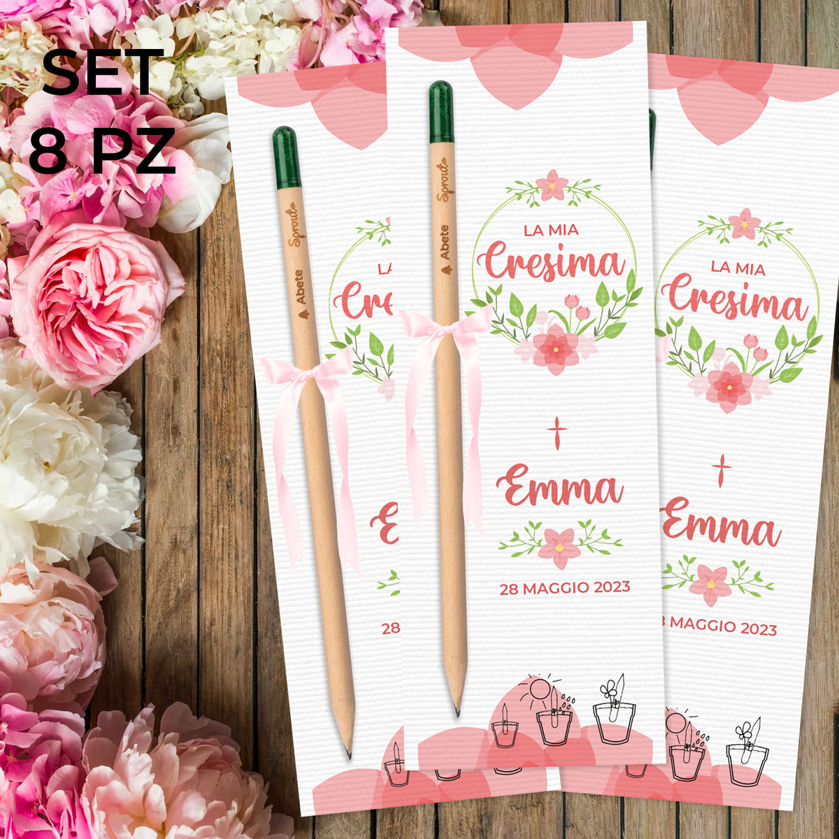 8 Bomboniere con matita piantabile Sprout - Cresima Flowers – EMISFERO Shop