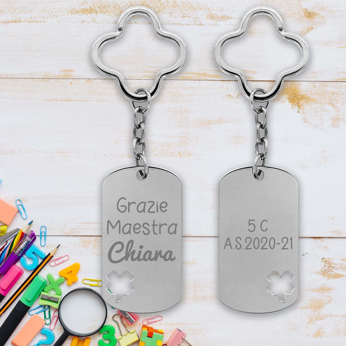 Portachiavi "Military Lucky" per la maestra