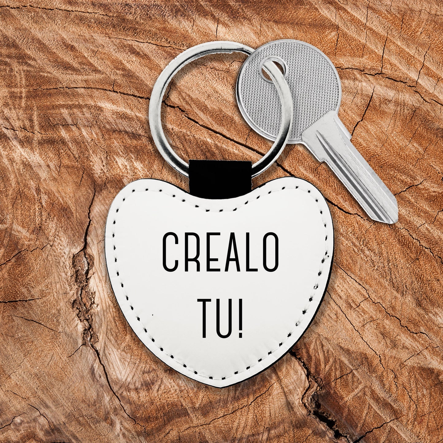 Portachiavi cuore ecopelle