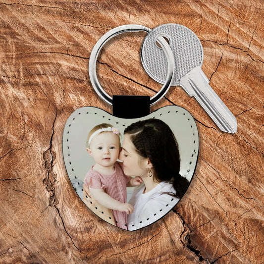 Portachiavi cuore ecopelle