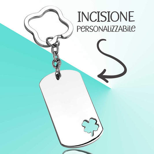 Portachiavi personalizzabile, con incisione laser, con codice QR, con etichetta, ottimo regalo per ogni occasione, Argento, Taglia unica Portachiavi personalizzabile, con incisione laser, con codice QR, con etichetta, ottimo regalo per ogni occasione, Argento, Taglia unica