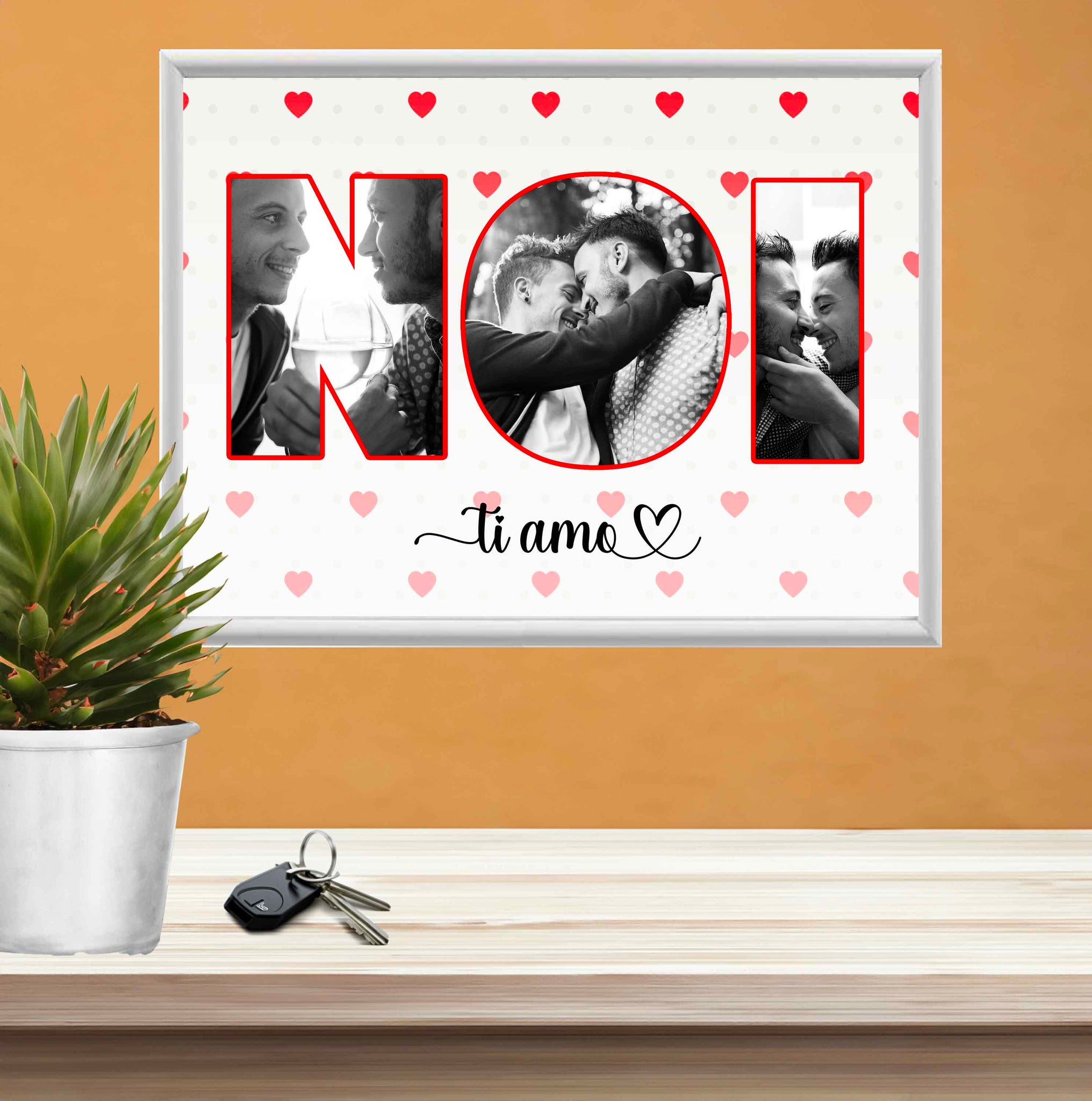 Quadro LOVE personalizzato con foto e nomi, regalo per San Valentino