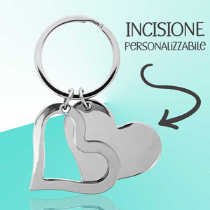 Portachiavi doppio cuore