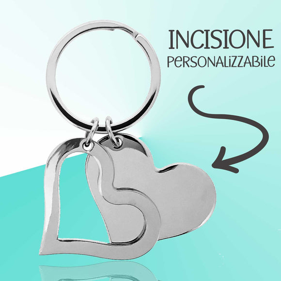 Portachiavi doppio cuore