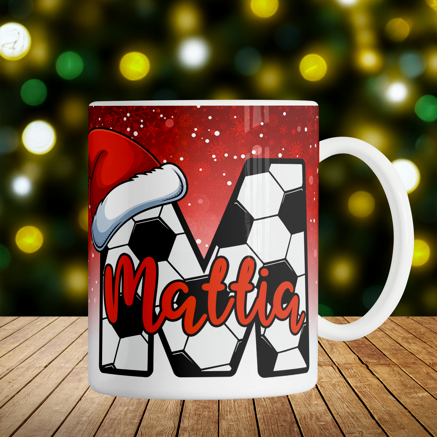 Tazza Calcio con cappellino di Natale
