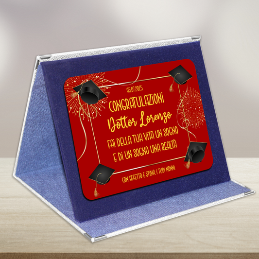 Targa Laurea con dedica personalizzabile