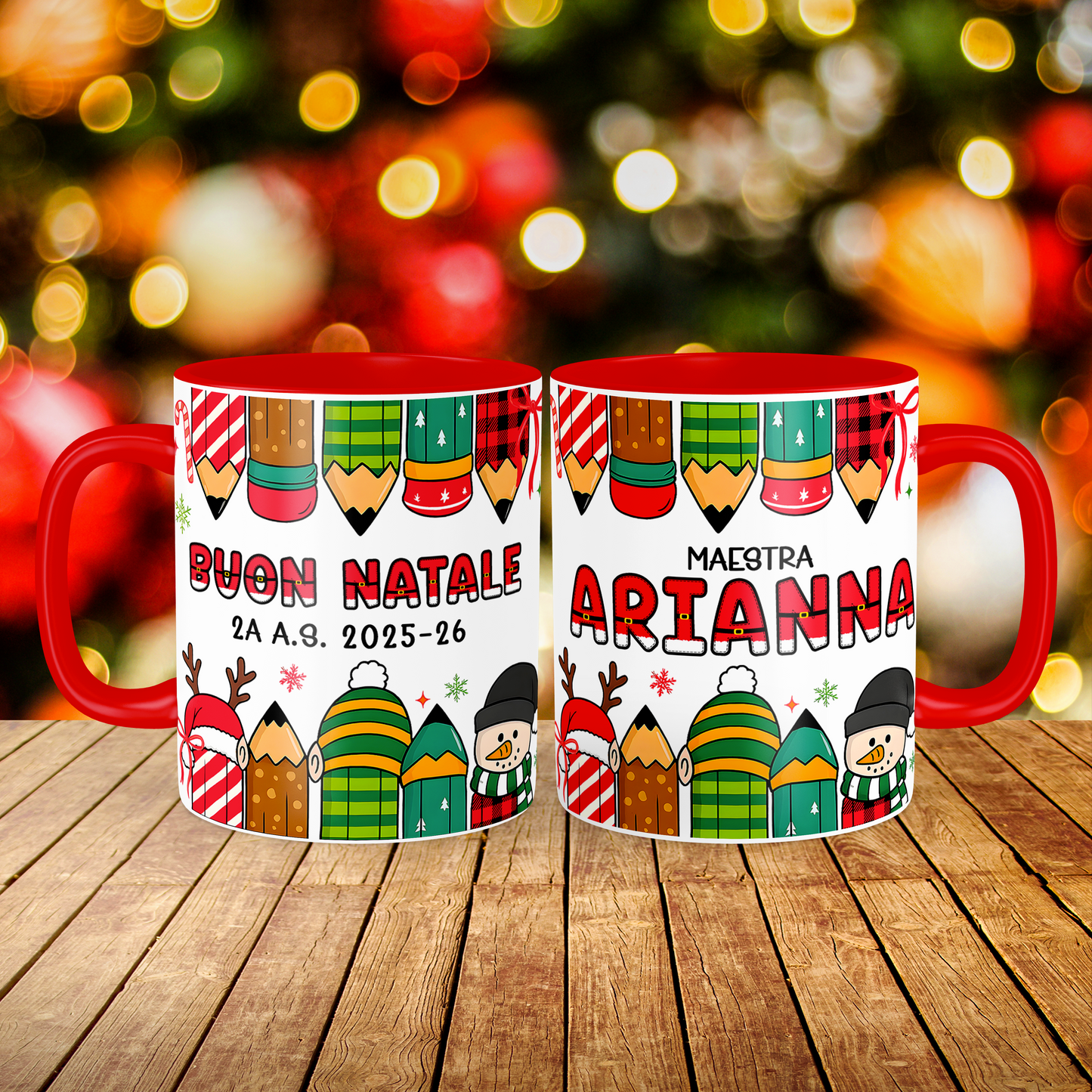 Tazza "Matite Maestra Natale"