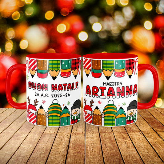 Tazza "Matite Maestra Natale"
