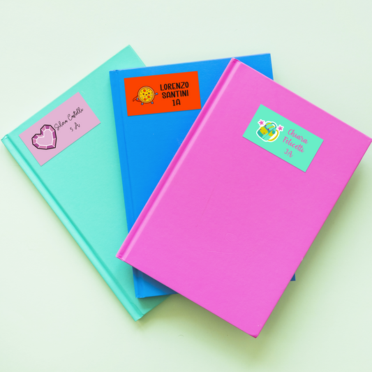 36 Etichette personalizzate per quaderni e libri