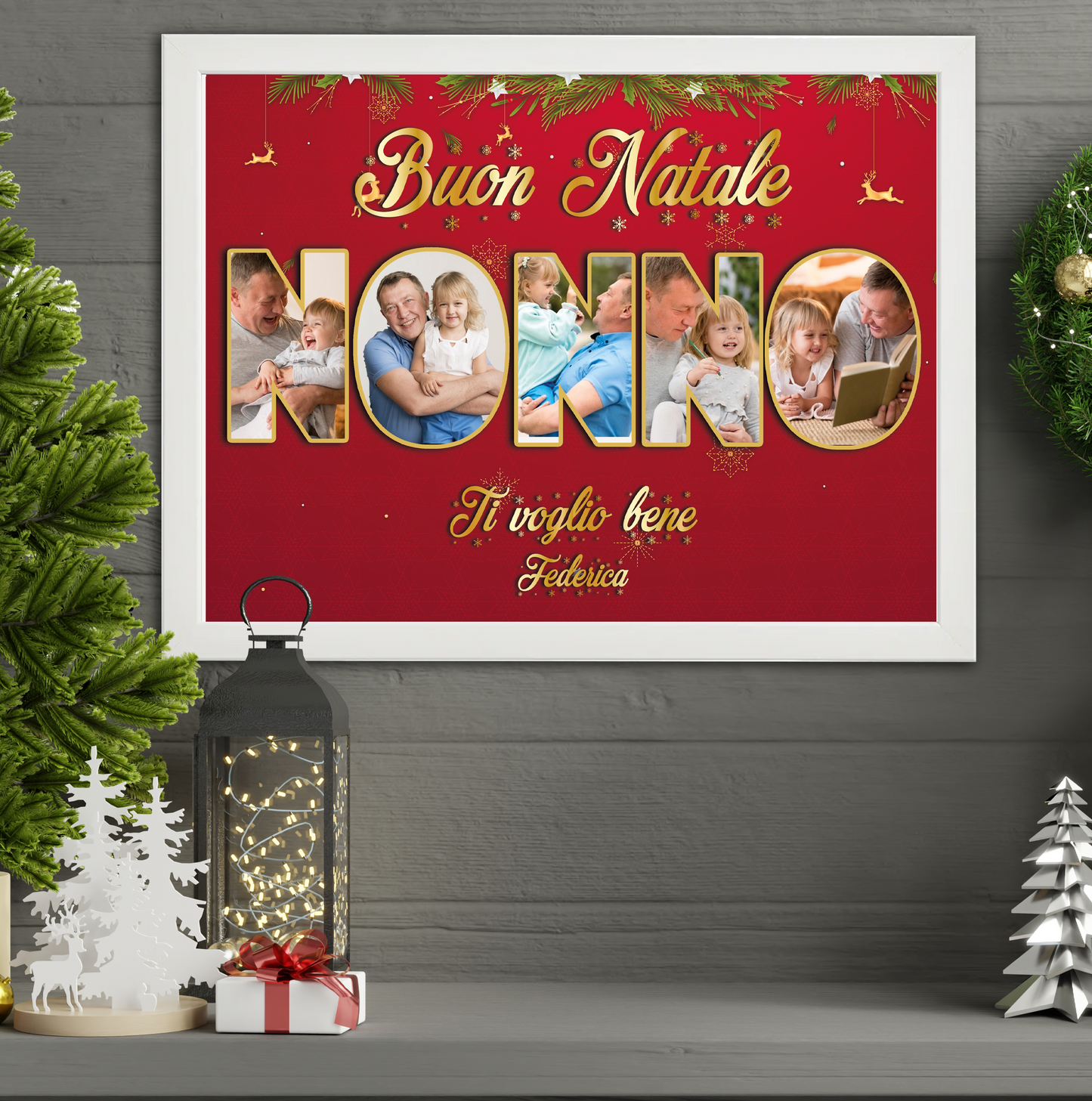 Quadro Natalizio con foto
