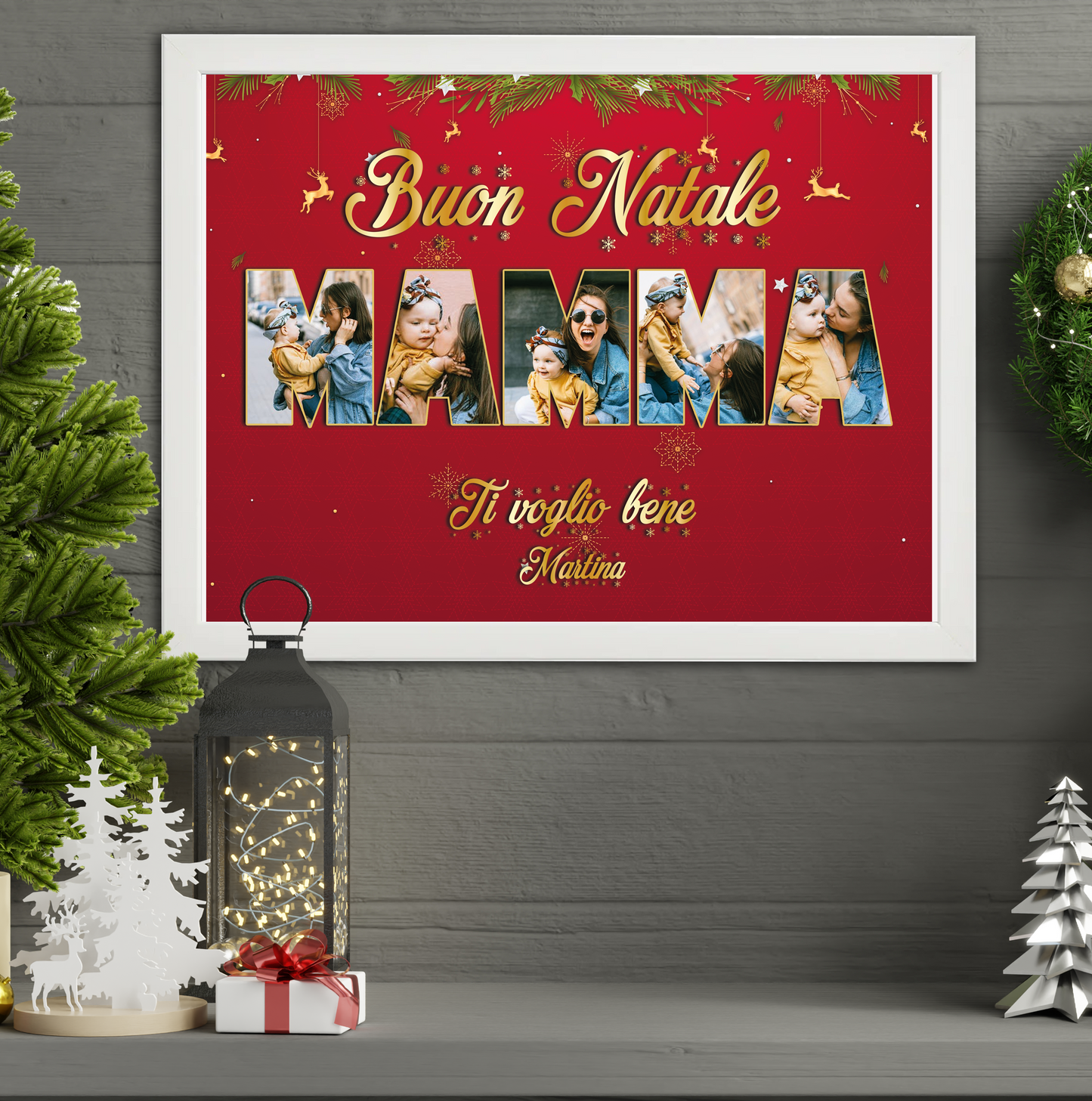 Quadro Natalizio con foto