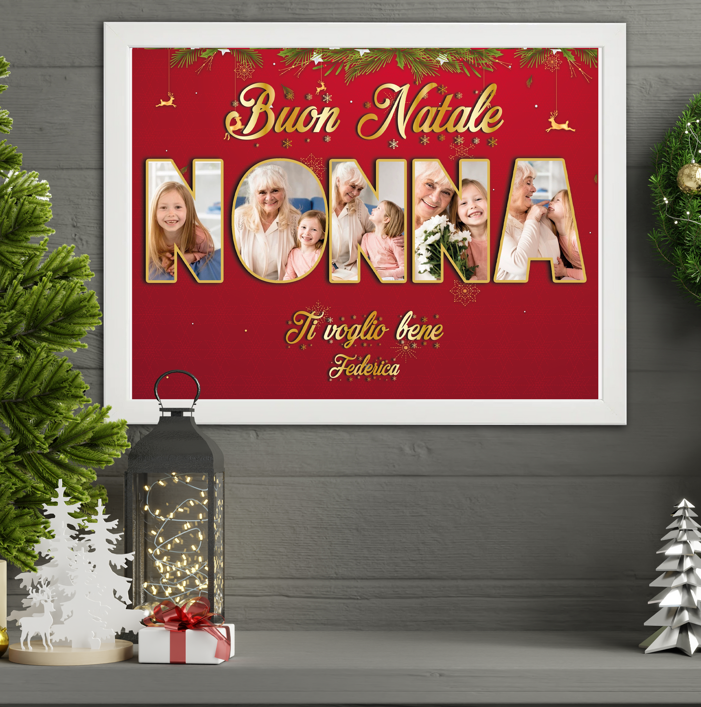 Quadro Natalizio con foto