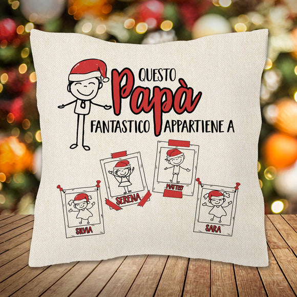 Cuscino Canvas Appartiene a...CHRISTMAS