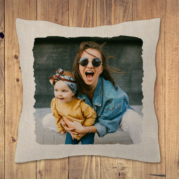 Cuscino quadrato tessuto trama glitter - Personalizza con le tue foto -  Photoviva