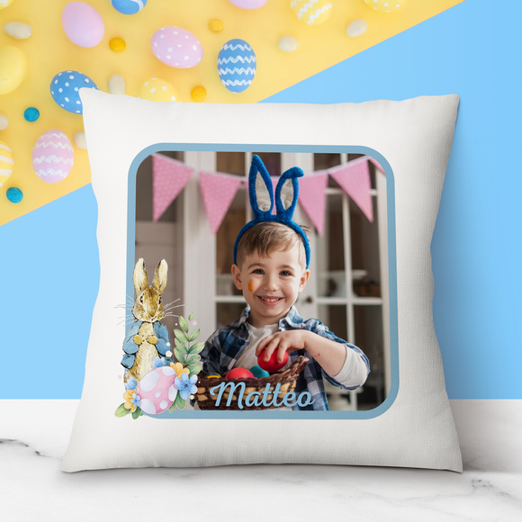 Cuscino Pasqua Bunny con foto