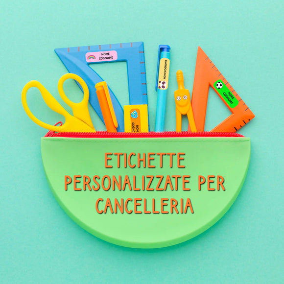 Mini etichette personalizzate per cancelleria