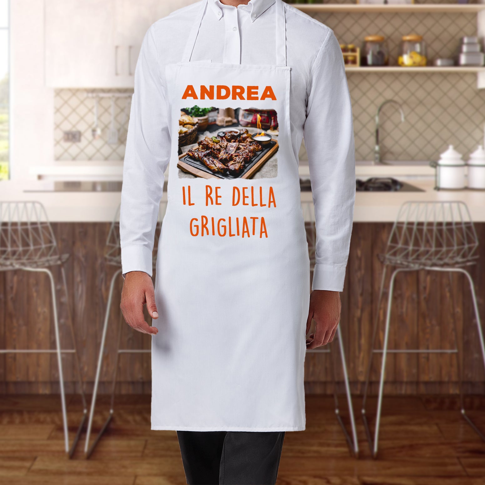 Grembiule da cucina bianco con foto! – EMISFERO Shop