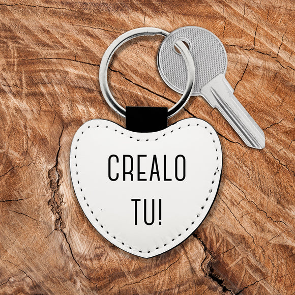 Portachiavi cuore ecopelle