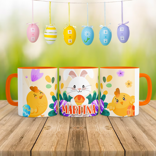 Tazza con nome "Chicks&Bunny"