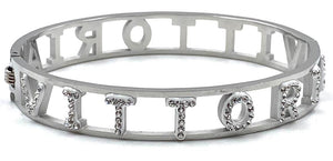 Bracciale rigido con nome e strass